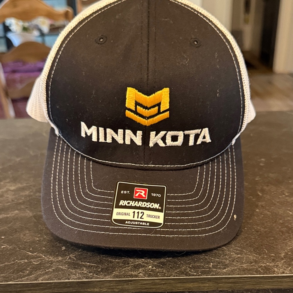 Minn Kota Black and White Adjustable Trucker Hat